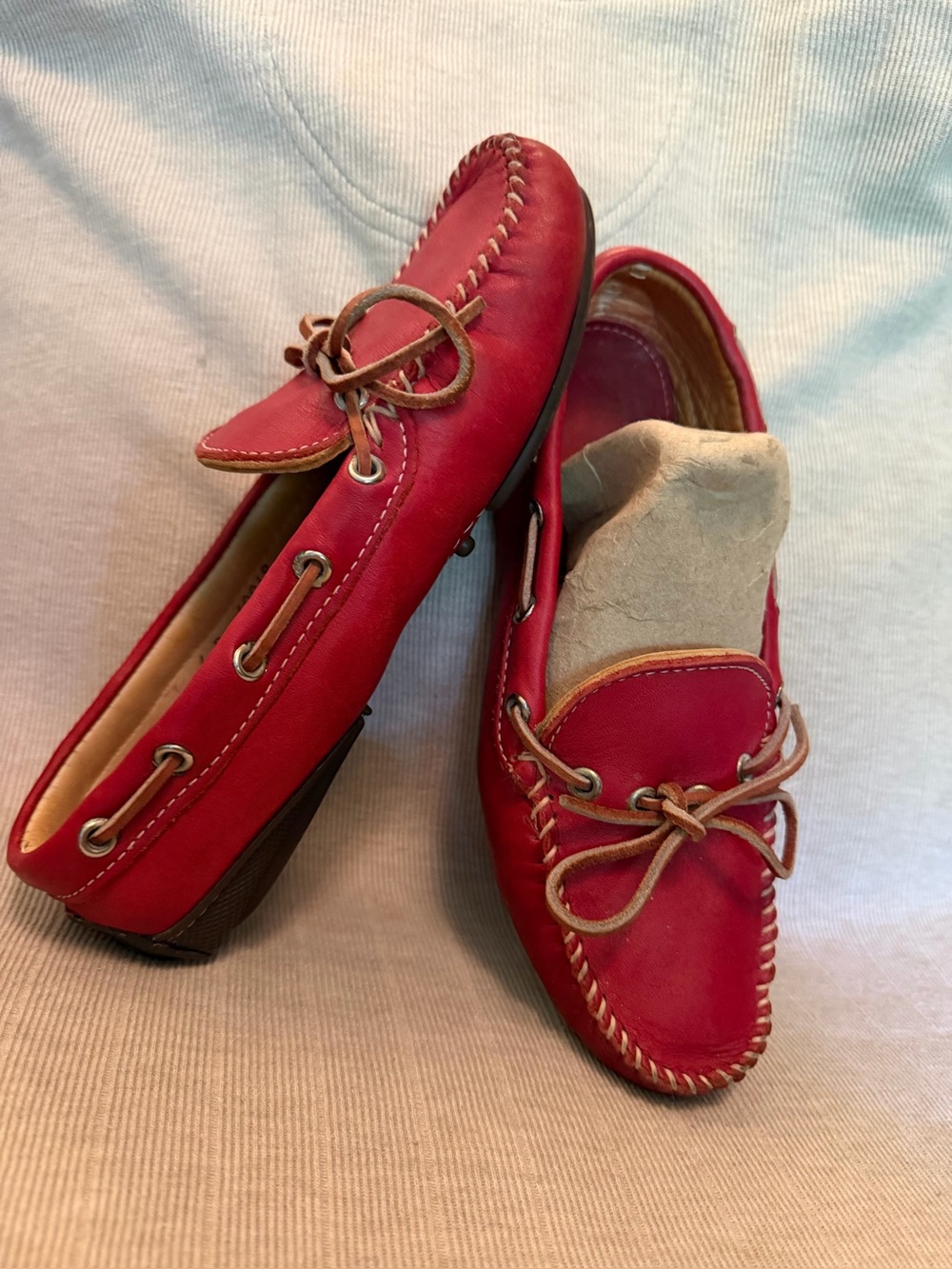 Polo Ralph Lauren red leather driving  shoes loafers moccasins women’s size 6